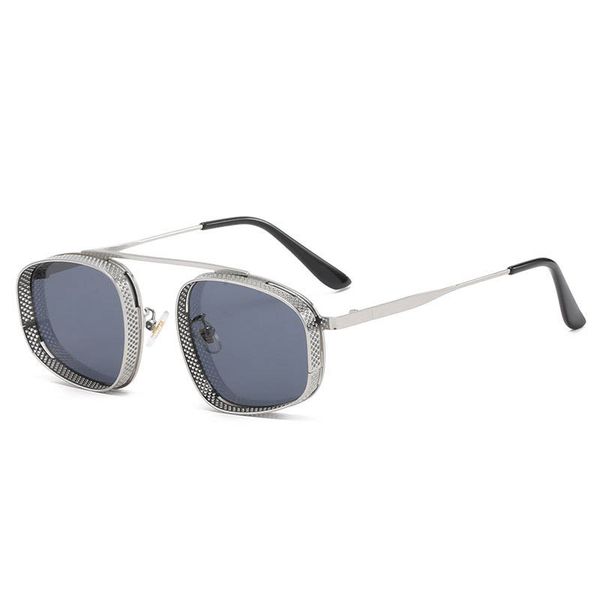 

fashion punk machine sunglasses metal sieve style frame slim eyewear, White;black