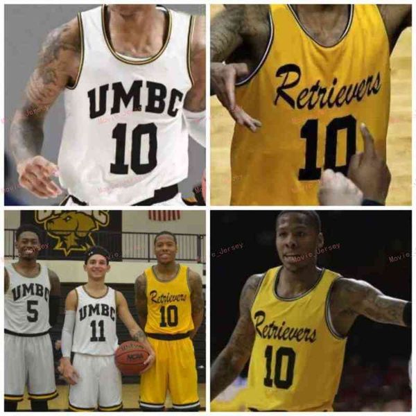 

college basketball wears stitched custom 32 dimitrije spasojevic 0 keondre kennedy 25 nathan johnson 13 marcel thompson umbc retrievers men, Black