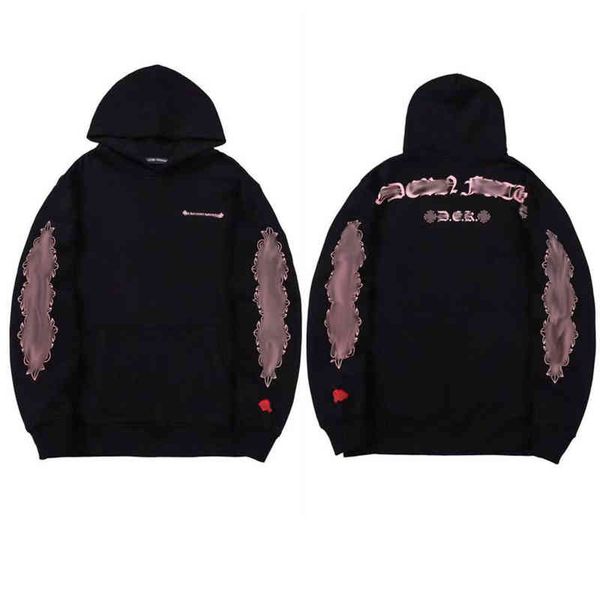 

men's luxury fashion sweatshirts classic zipper hoodies women men loose pullover hooded designer horseshoe sanskrit hoodie sweater jack, Black;brown