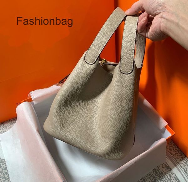 

bags leather hand designer tote hermee fashion picotin locks portable basket messenger women shoulder bag oucj