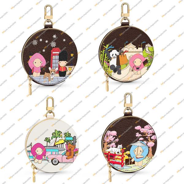 

designer bags luxury xmas wallet round coin purse key pouch n60493 5a card package, Brown;gray