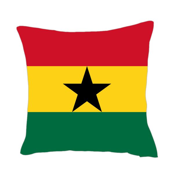 

ghana flag throwpillow cover factory supply good price polyester satin pillow cover