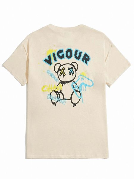 

men's t-shirts men cartoon & letter graphic tee z9px#, White;black