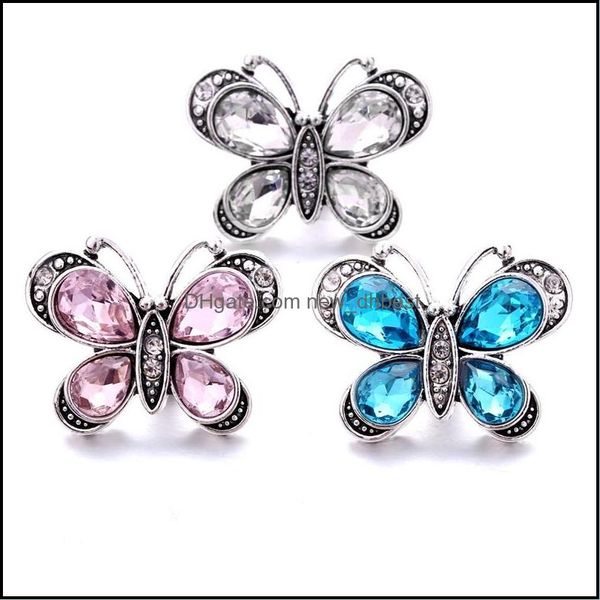 

clasps hooks wholesale mix rhinestone snap buttons butterfly clasp 18mm metal decorative button charms for diy snaps jewe newdhdhqyz