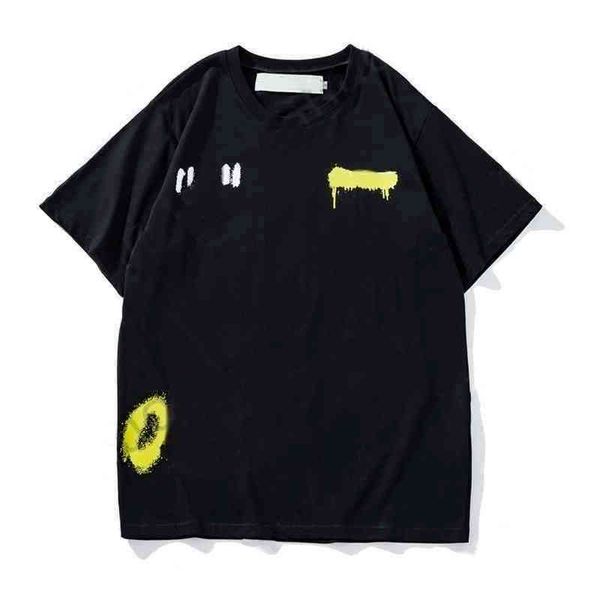 

offs men's t shirts summer couple's arrow short sleeve trendy t-shirt white printed the back, White;black