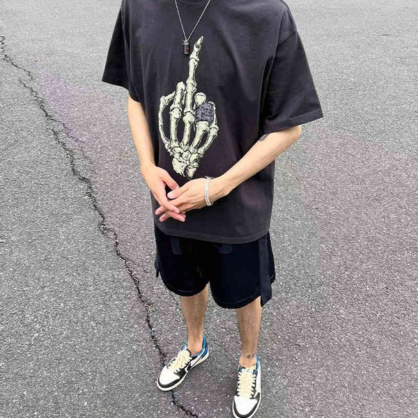 

shirt 2022 designer t shirts depts loose gallerry cotton painted shirt casual oversized shirts retro short sleeve gd shirt 9ek4, White;black