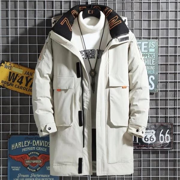 

mens down parkas man jacket winter parka warm hooded down jacket thickening jackets men fashion korean veste homme jaquetas masculina de inv, Black