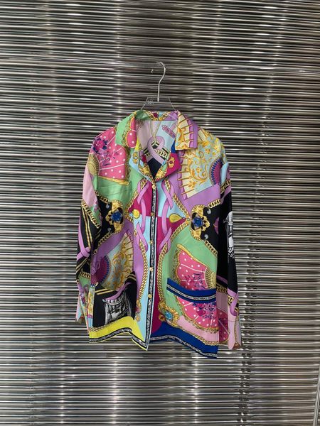 

2022 women's two piece pants print long sleeve and high waist pants, White