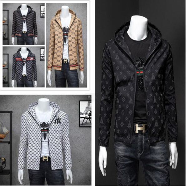 

mens hooded jacket spring autumn thin patchwork man casual coat multi-pocket sport windbreaker jackets hip hop streetwear, Black;brown