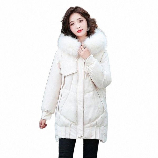 

women's down & parkas women's down & parkas 2021 winter women jackets slim fur collar hooded thicken warm padded coat female outwe, Black