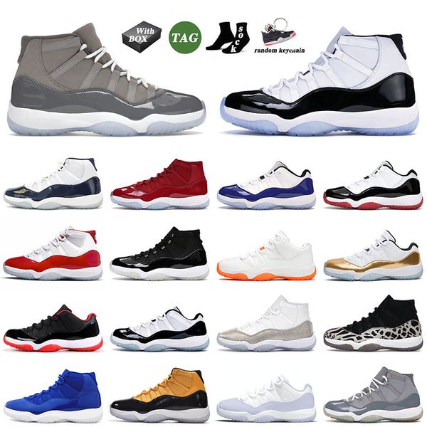 

with box 2022 jumpman basketball shoes 11 11s xi cool grey high concord metallic silver space jam university blue varsity red men women trai