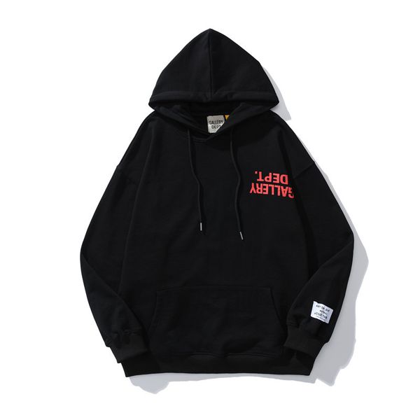 

hoodie gallerydepts letter printed cotton terry pullover for men and women lovers trend, Black