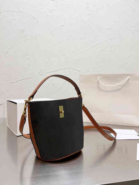 

shoulder bags luxury brand fashion simple bucket bag body with pattern women's designer real leather mobile phone handbags 1220