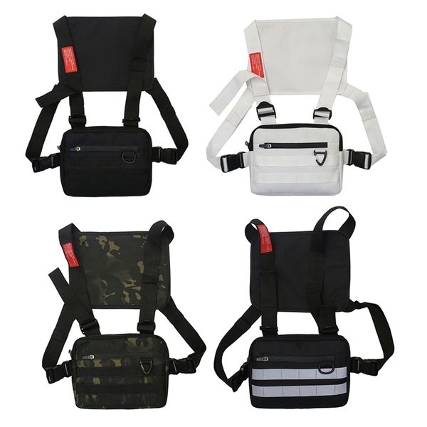 

waist bags streetwear vest chest rig oxford cloth coat hip hop pouching functional tactical belt packs 220829