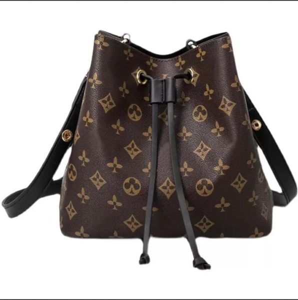 

designer famous handbags neonoe shoulder bags leather bucket bag women flower printing crossbody totes purse