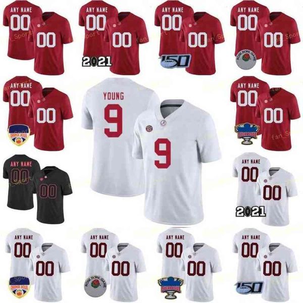 

american college football wear custom ncaa college alabama football jersey 22 n. harris 6 devonta smith 17 jaylen waddle 10 m. jones 12 nama, Black