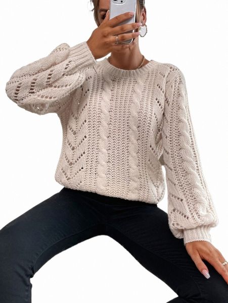 

women's sweaters cable & pointelle knit sweater j6qq#, White;black