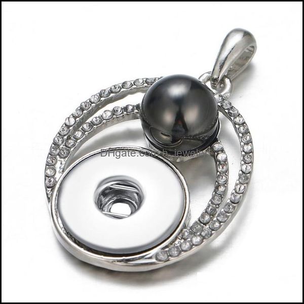 

charms sier crystal snap button pendant accessories jewelry diy 18mm ginger necklace for women christmas gift drop deliv dhseller2010 dhzd4, Bronze;silver