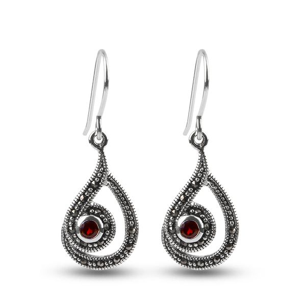 

retro dangle s925 sterling silver water drop shaped earrings for women inlaid with garnet fine jewelry wedding party gift