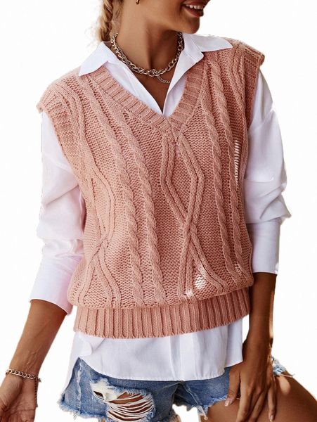 

women's sweaters cable knit sweater vest 2022 new d13e#, White;black