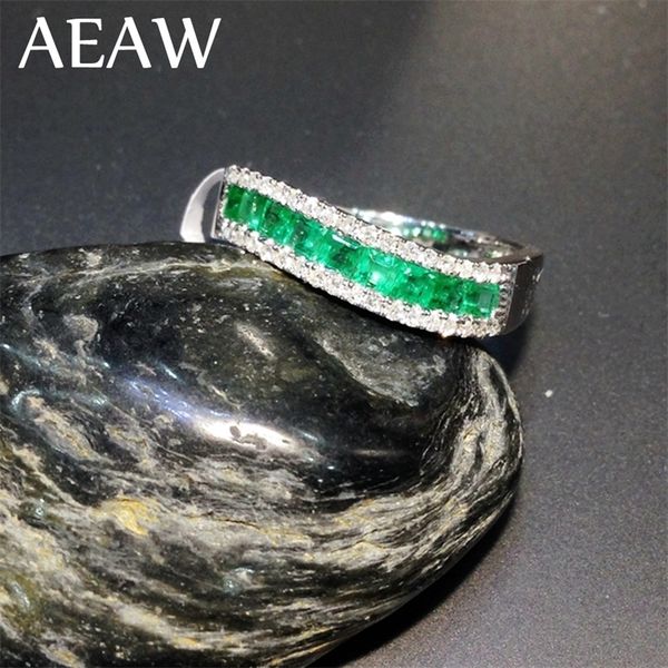 

solitaire ring wedding rings aeaw colombian green emerald princess lab created gemstone solitaire with moissanite enagement 14k white gold f, Golden;silver