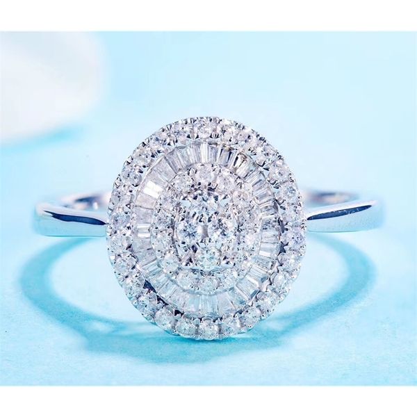 

solitaire ring wedding rings aeaw luxury halo style fine 04ct diamond 18k white gold engagement statement anniversary day gift for women 220, Golden;silver