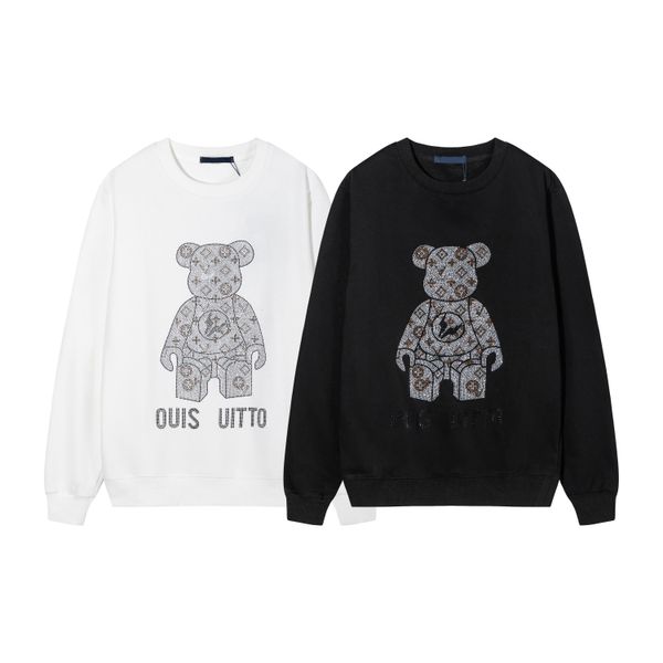 

hoodie spring and autumn casual loose version of the long sleeve broadside embroidery lovers wear hoodie with fashionable sports clothing#28, Black