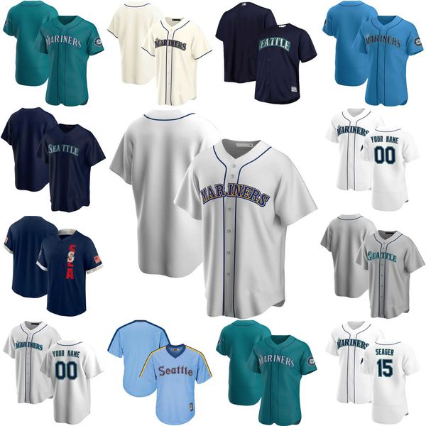 

baseball jerseys 2022 custom jersey seattle''mariners''mens women youth 11 edgar martinez 24 ken griffey jr. 17 mitch ha, Blue;black