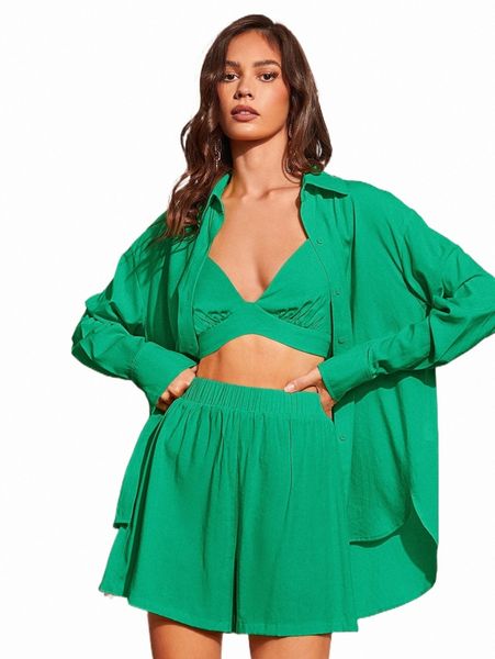 

two piece dress evolu solid open back cami & shorts without shirt l2id#, White