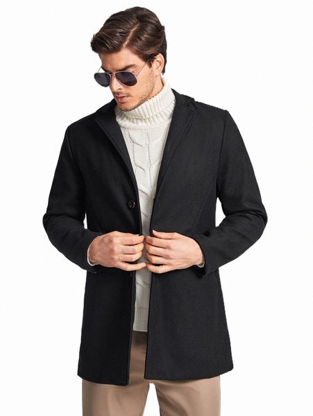 

men's down & parkas men single breasted tweed overcoat e0ap#, Black