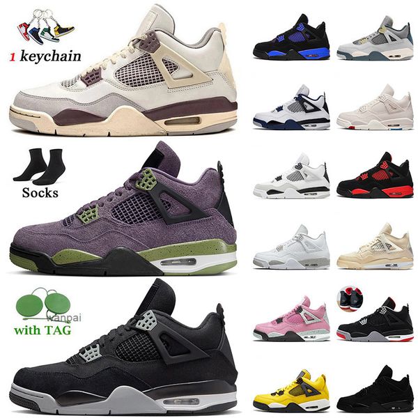 

shoe large size 13 mens basketball shoes 2022 fashion women mens jumpman 4 canyon purple black canvas craft 4s midnight navy university pink