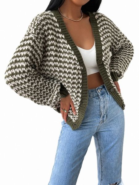 

women's sweaters allover pattern drop shoulder cardigan g9dn#, White;black