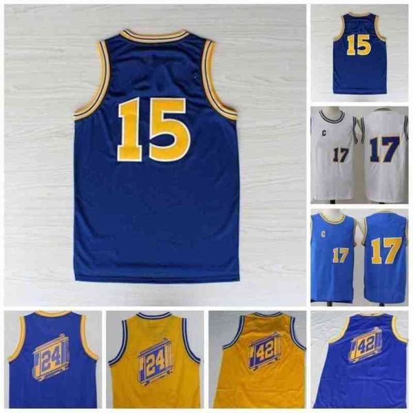 

jersey vintage 17 mullin 15 sprewell 24 barry 42 thurmond basketball jersey stitchedm47, Black
