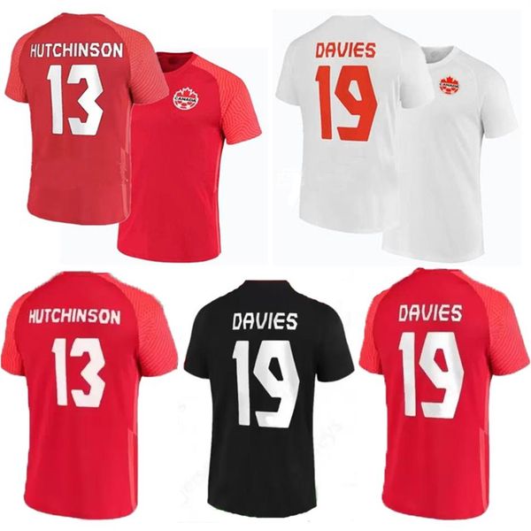 

21 22 canada soccer jerseys davies david national team home away 2022 2023 latest larin cavallini laryea white red third black football258f, Black;blue