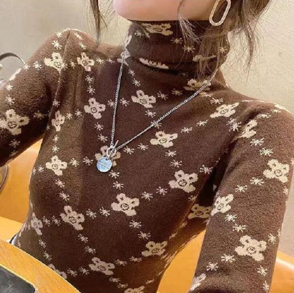 

women turtleneck sweater designer luxury dunks warm knitted pullover femme jumper cashmere tee jacket, White;black