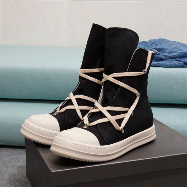 

canvas boots designer shoes high sneakers for men women shoe lace up thick soled martin boot casual shoes, Black