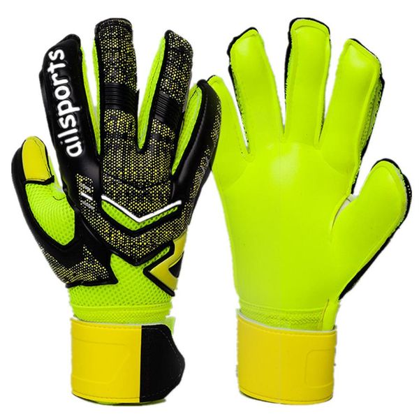 

2020 professional football goalkeeper gloves thickened latex size 5-10 finger protecte kids adults soccer futebol goalie gloves292a, Black