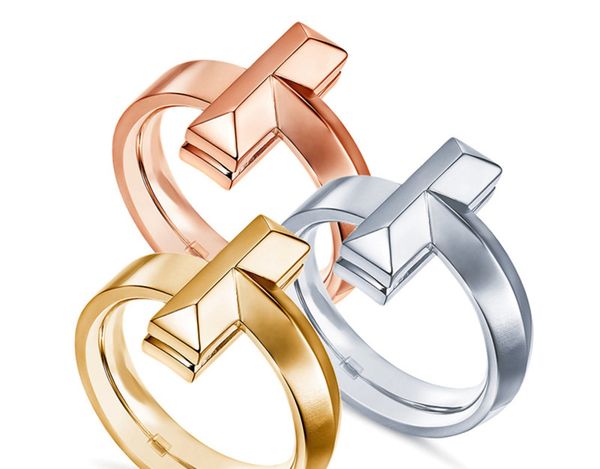 

t silver jewelry ring luxury style t-type naked men's and women's iff universal couple ring headgear
