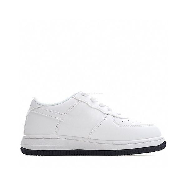 

2022 kids low force 1 running shoes have a nice day white gs av0742-100 smile face girls boys children designer sneakers us size 7.5c-3y eur, Black