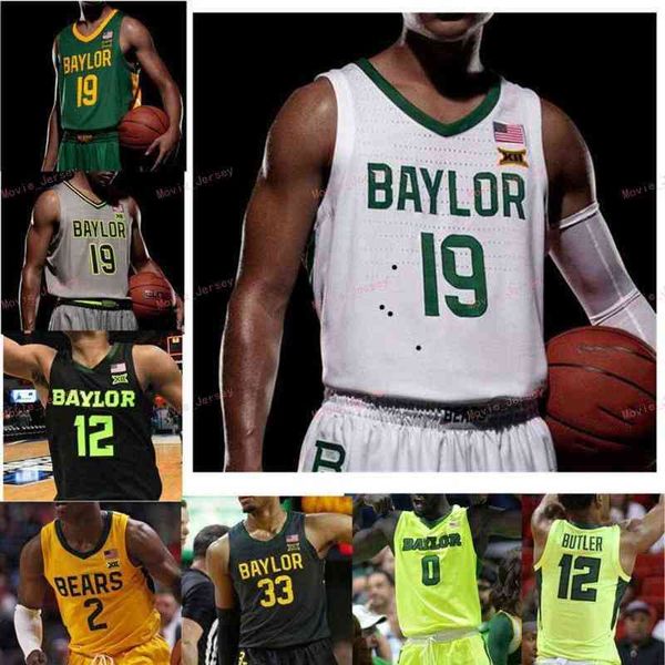 

college basketball wears stitched custom 13 jackson moffatt 15 obim okeke 2 devonte bandoo 22 jake lindsey 3 king mcclure baylor bears men w, Black