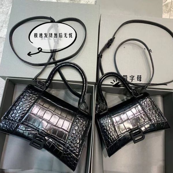 

designer hourglas bags balencaigass handbags new hourglas bag cowhide crocodile pattern highgrade feeling versatile one shoulder messenger