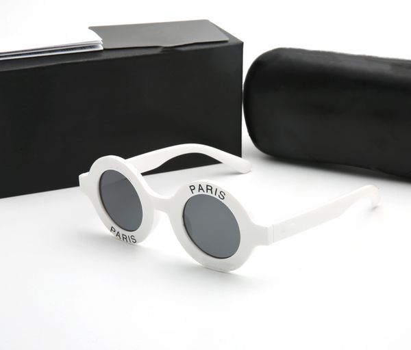 

designer round sunglasses fashion glasses circular design for man woman full frame black white color optional high-quality, White;black