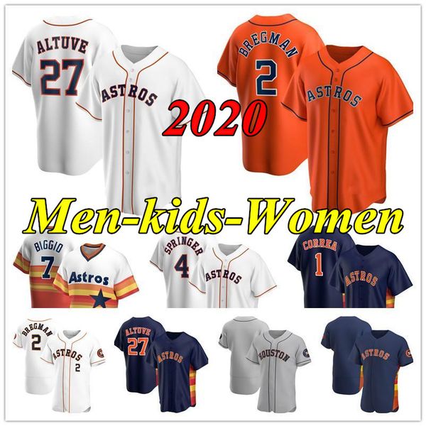 

2020 men women youth baseball jerseys nolan ryan verlander jose altuve alex bregman carlos correa gurriel george springer yordan alvarez, Black
