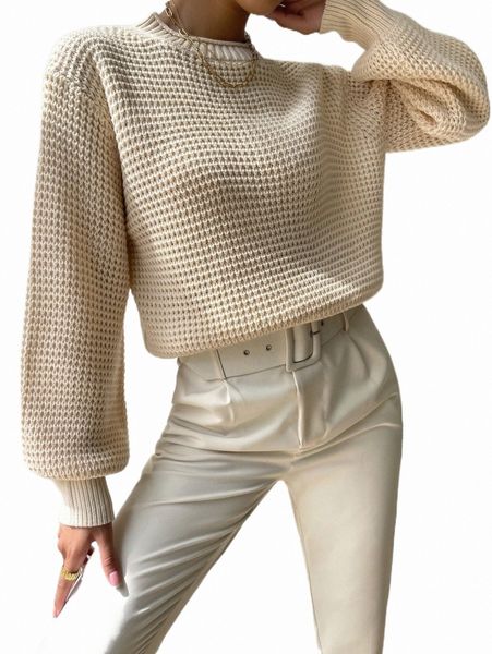 

women's sweaters solid lantern sleeve sweater y1xo#, White;black