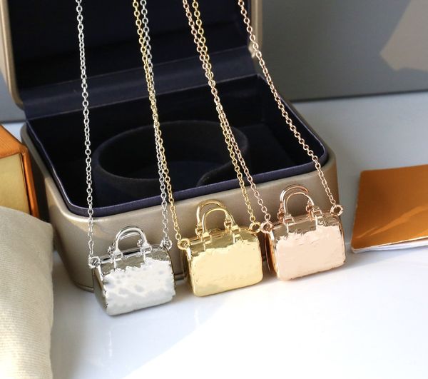 

luxury design bag necklace chain for women jewelry accessories linkb, Silver