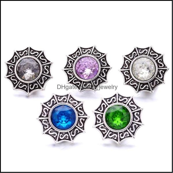 

charms vintage sier color snap button charms women jewelry findings rhinestone 18mm metal snaps buttons diy bracelet jew dhseller2010 dhbws, Bronze;silver