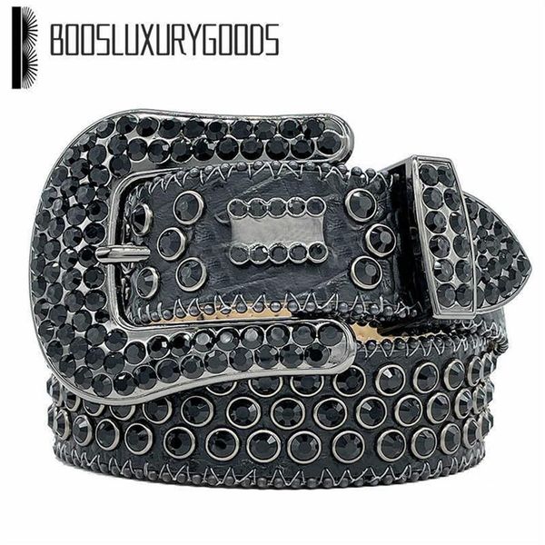 

2022 designer bb belt simon belts for men women shiny diamond belt black on black blue white multicolour 22511938, Black;brown