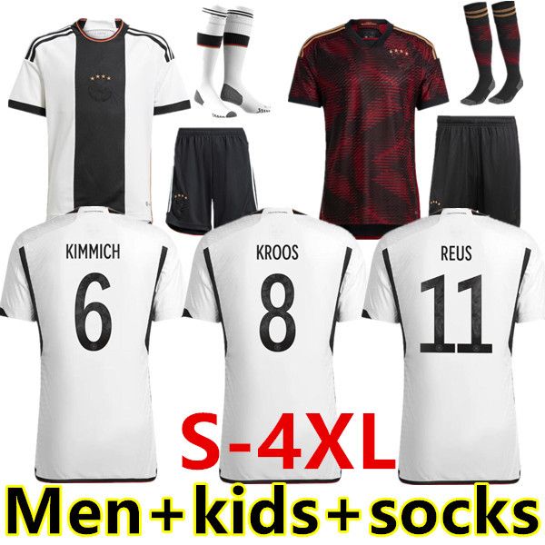 

s-4xl 2022 2023 hummels soccer jersey kroos gnabry werner draxler reus muller gotze fans player version 22 23 football shirt germanys men ki, Black;yellow