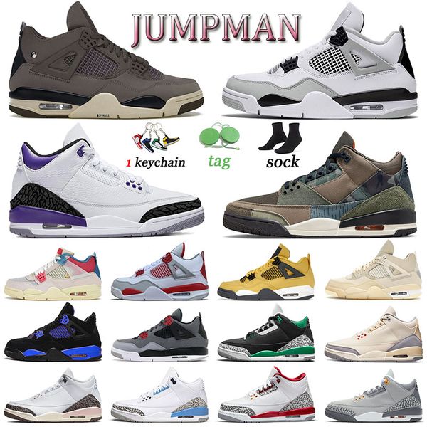 

women men 4 basketball shoes military black canvas 4s violet ore pine green messy room sneakers 3s jumpman 3 dark iris desert elephant sport