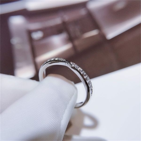 

wedding rings 18k white gold tail ring df color lab diamond engagement anniversary jewelry 220829, Slivery;golden